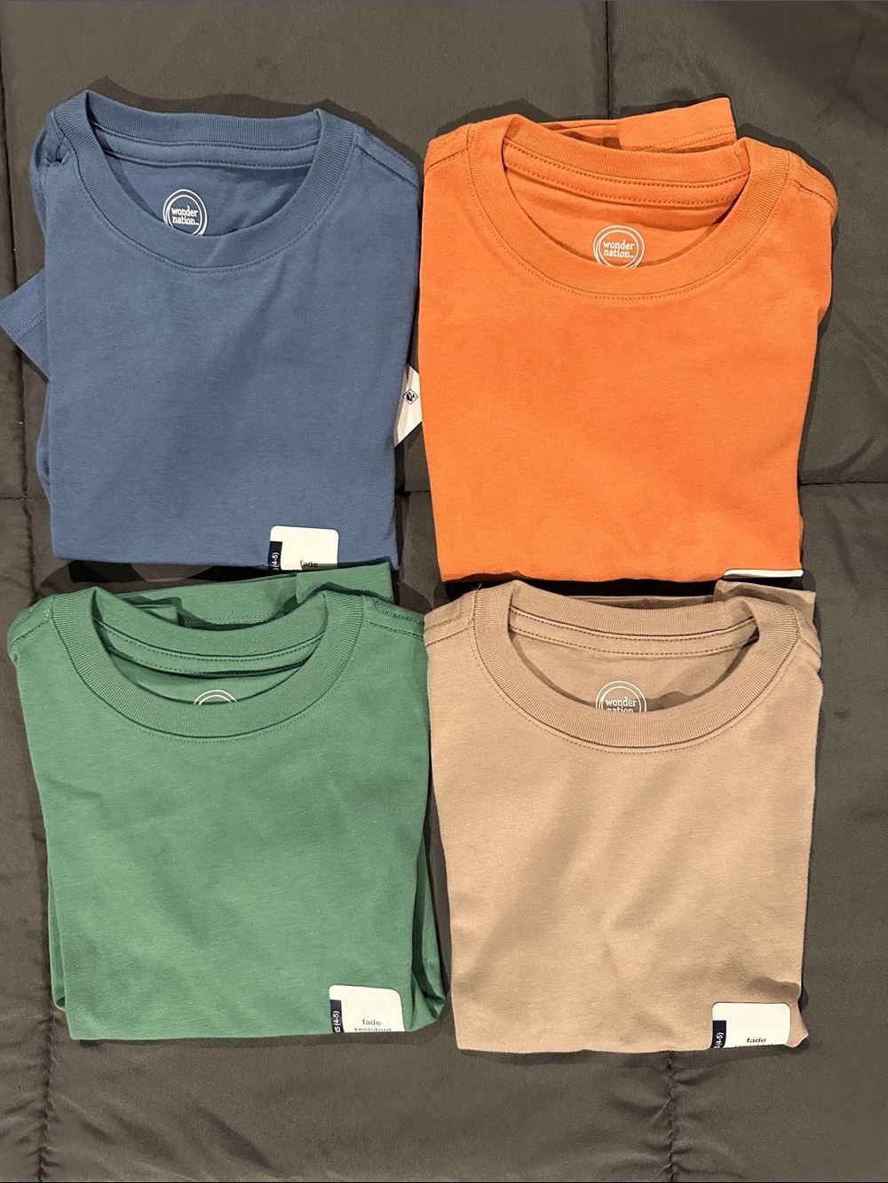 wonder nation Short Sleeve Crew Tees - Blue, Orange, Green, Tan